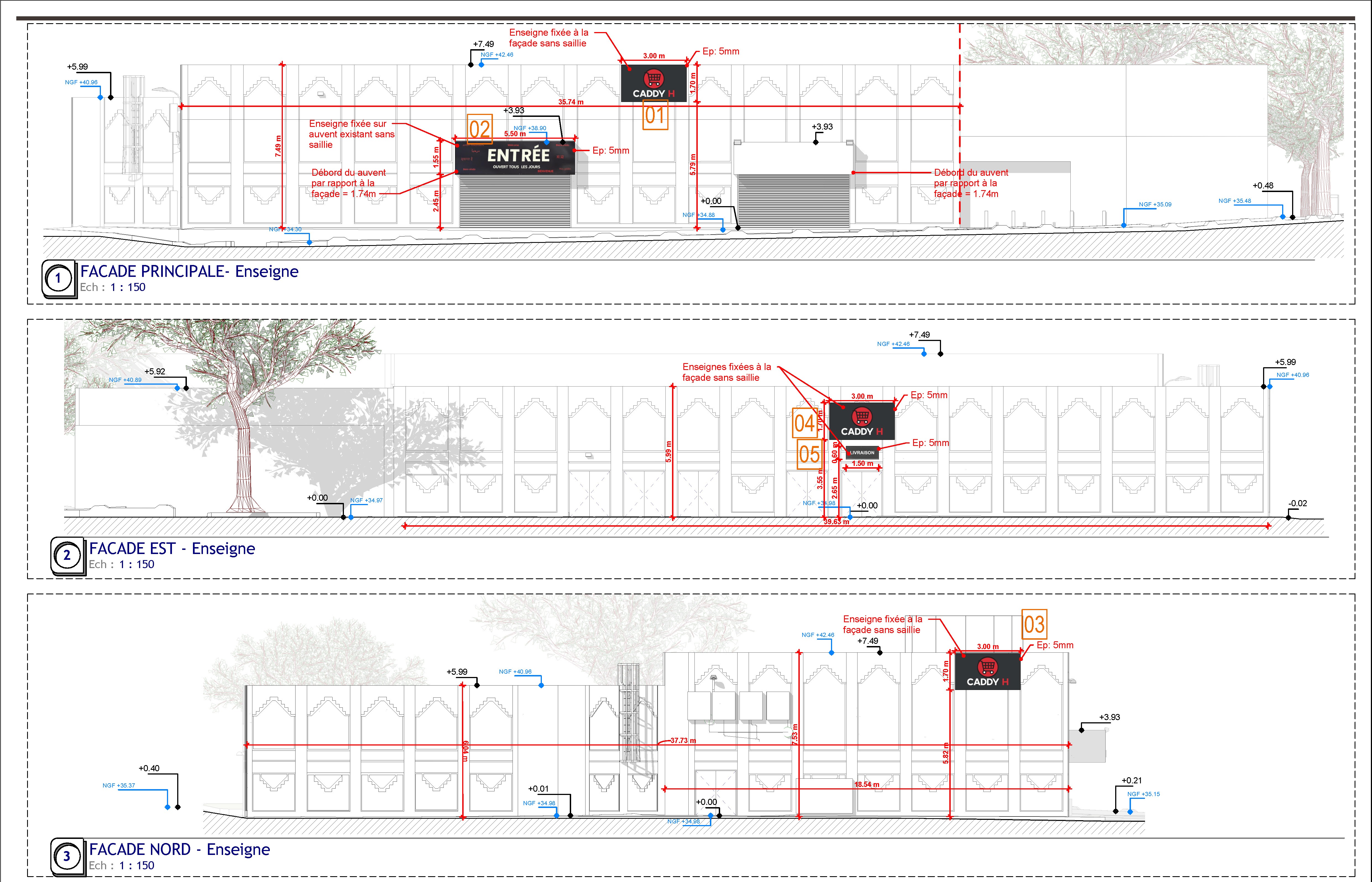 Plans de façades